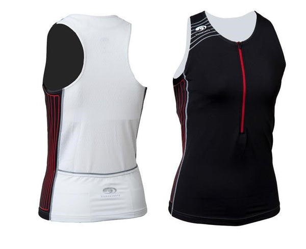 BLUE70 WOMENS TX2000 TRI TANKINI - BLACK/RED/WHITE