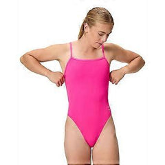 WOMENS SPEEDO FL SOLID WEB BACK - DARK PINK