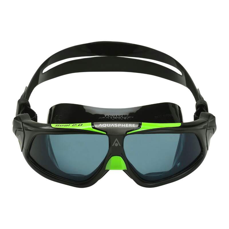 AQUA SPHERE SEAL 2.0 SWIM MASK - BLACK GREEN TINT SMOKE