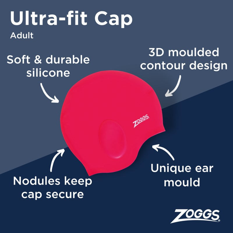 ZOGGS ULTRA FIT SILICONE CAP BLACK