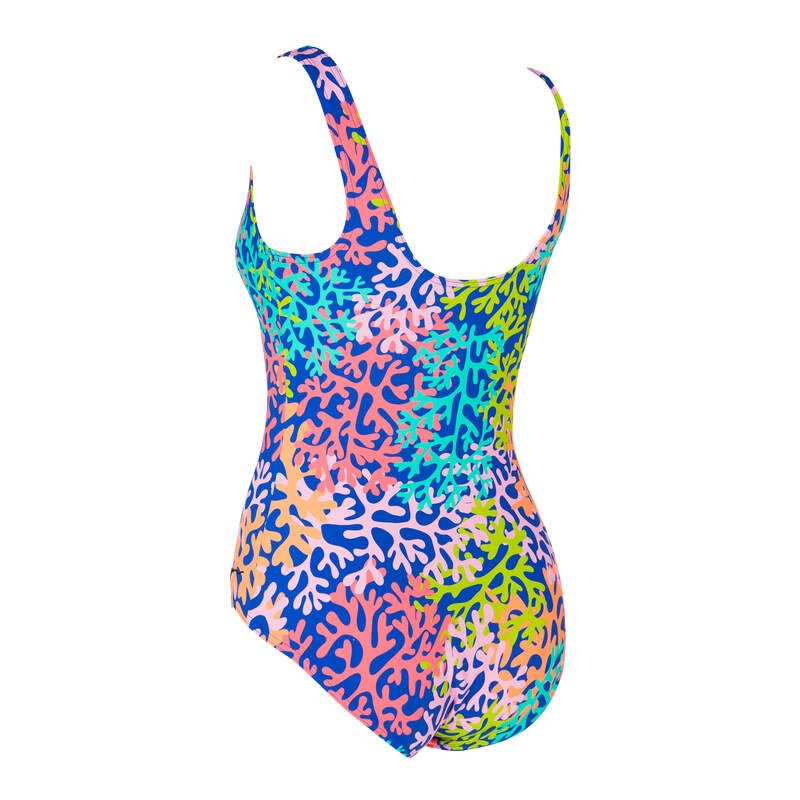 ZOGGS SILVER LINED SCOOPBACK ONE PIECE SWIMSUIT