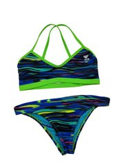 Girls TYR Fresno Trinity Top Blue Multi- G-14