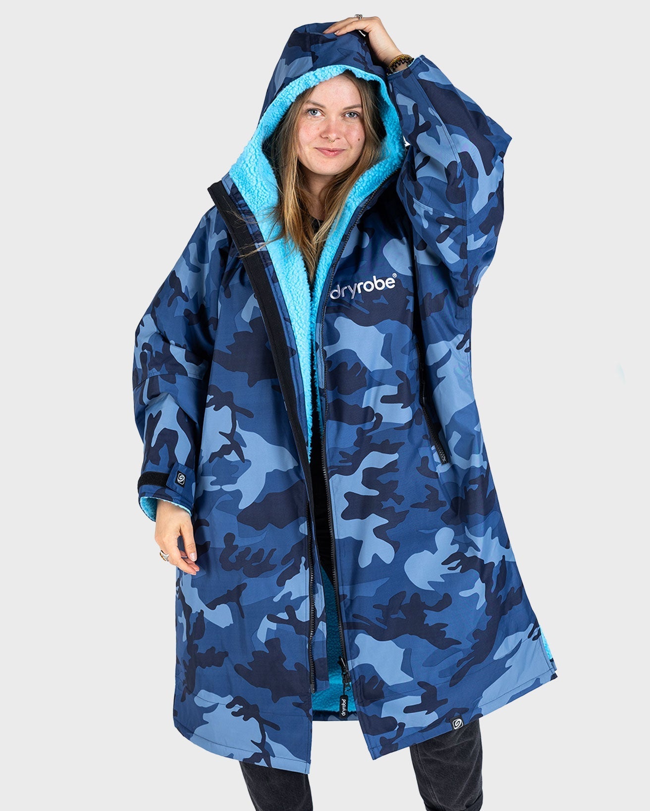 Dryrobe® ADVANCE UNISEX LONG SLEEVE - BLUE CAMO/BLUE