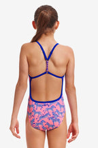 FUNKITA GIRLS TWISTED TWINKLE TOES ONE PIECE SWIMSUIT