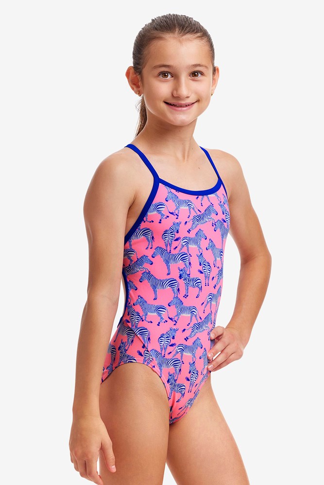 FUNKITA GIRLS TWISTED TWINKLE TOES ONE PIECE SWIMSUIT