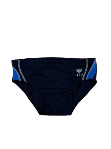 TYR BOYS CURVE SPLICE WIDE SIDE RACER BRIEF  - NAVY