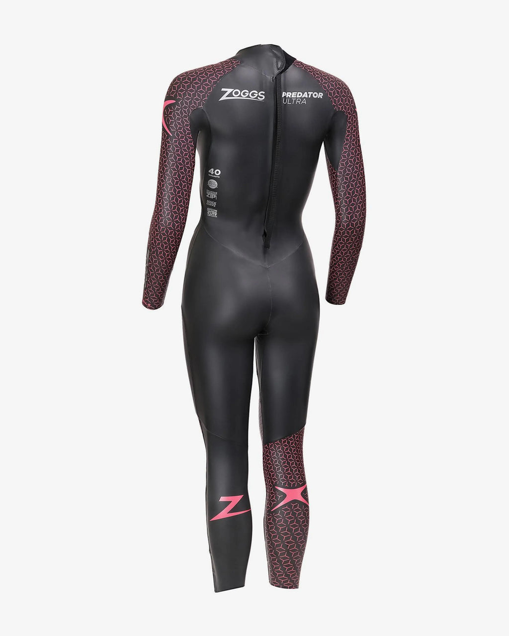 ZOGGS WOMENS PREDATOR ULTRA SWIMMING AND TRIATHLON WETSUIT - BLACK/PINK