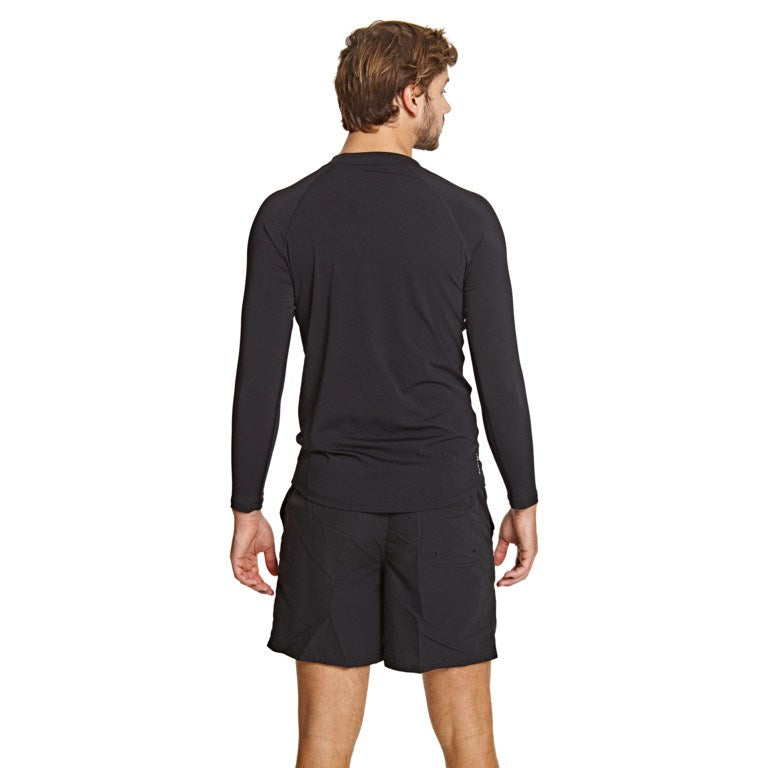 ZOGGS MENS JACKSON LONG SLEEVE SUN TOP RASH SHIRT - BLACK