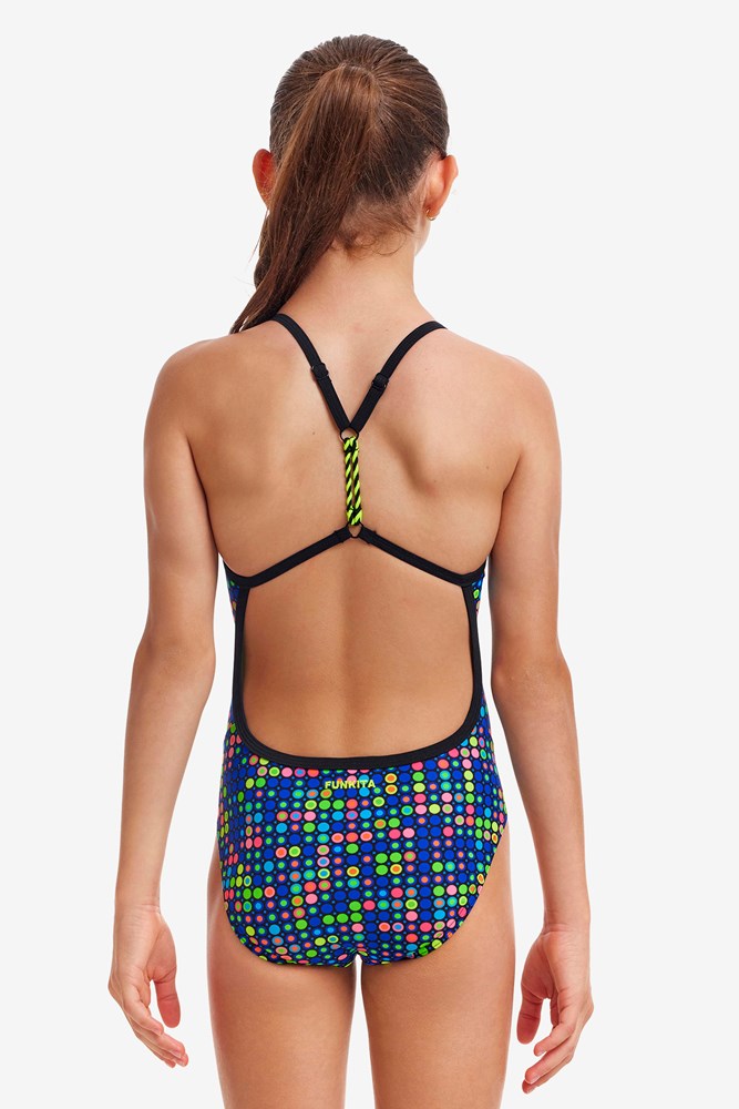 GIRL'S DIAL A DOT TWISTED ONE PIECE