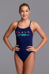 GIRLS SINGLE STRAP ONE PIECE FLOOD PLAIN FUNKITA