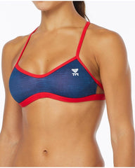 SANDBLASTED MOJAVE TIEBACK TOP & MINI BIKINI NAVY TYR